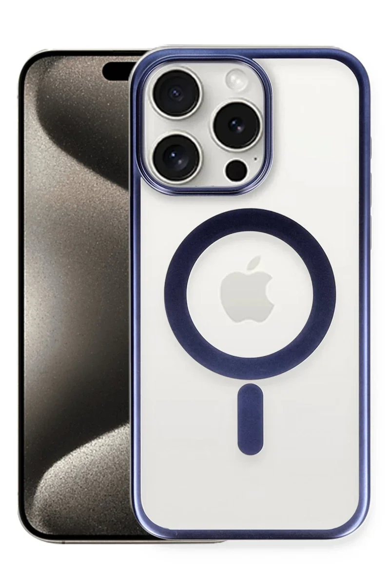 Apple iPhone 15 Pro Kılıf Erozi Magsafe Kapak - Lacivert Apple iPhone 15 Pro Kılıf Erozi Magsafe Kapak - Lacivert