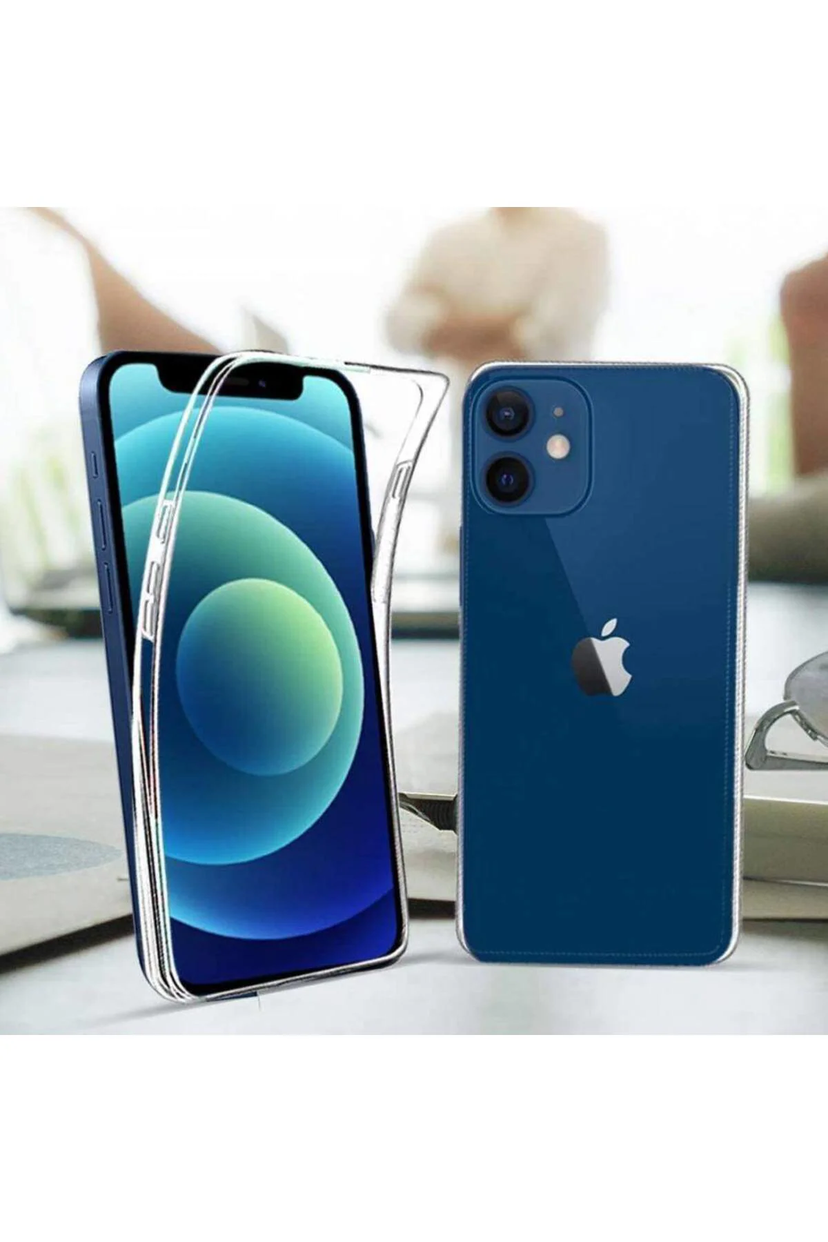 Apple iPhone 15 Pro Max 6.7'' Çift Taraflı Silikon Kılıf Şeffaf