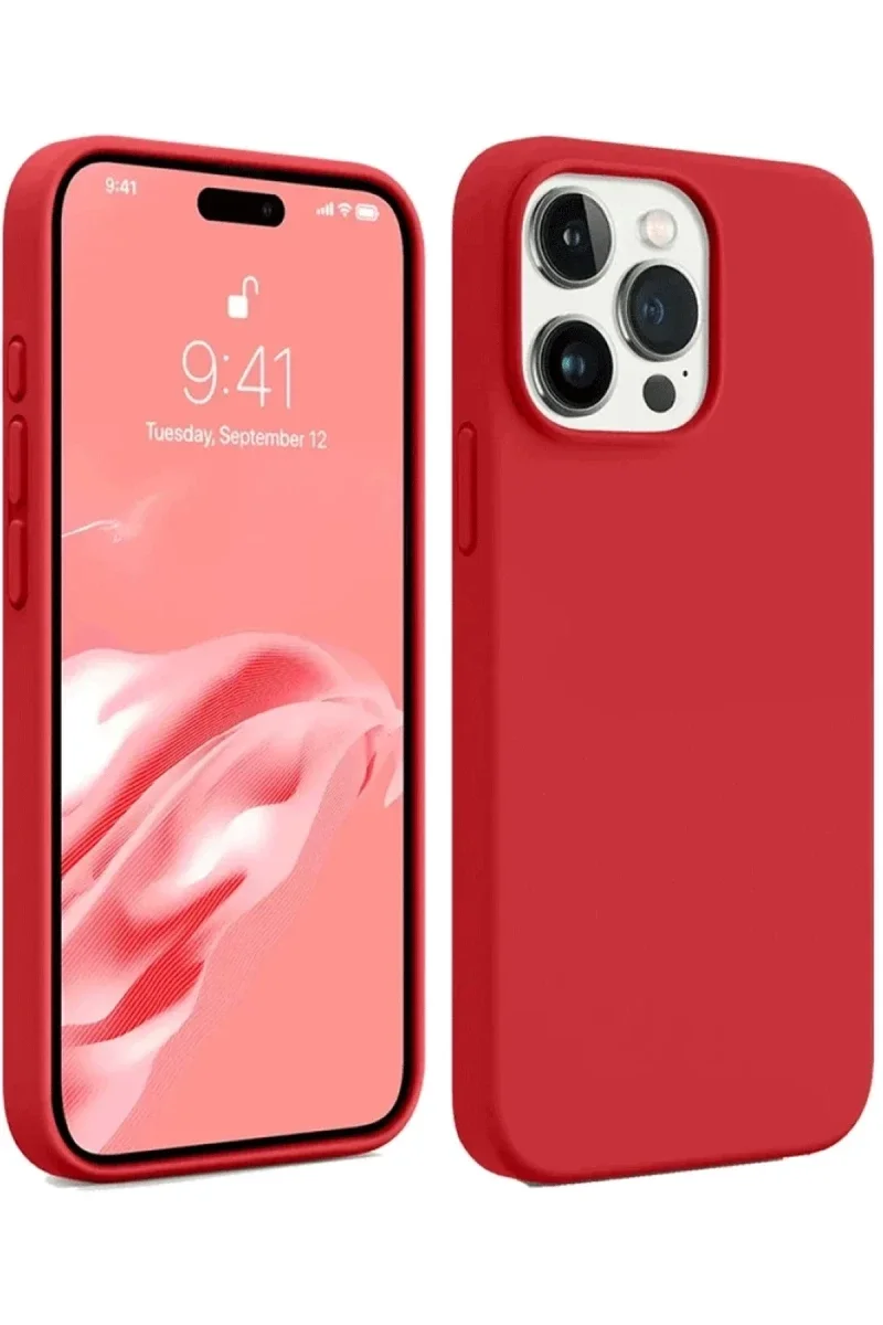Apple iPhone 15 Pro Max Kılıf First Silikon - Kırmızı Apple iPhone 15 Pro Max Kılıf First Silikon - Kırmızı