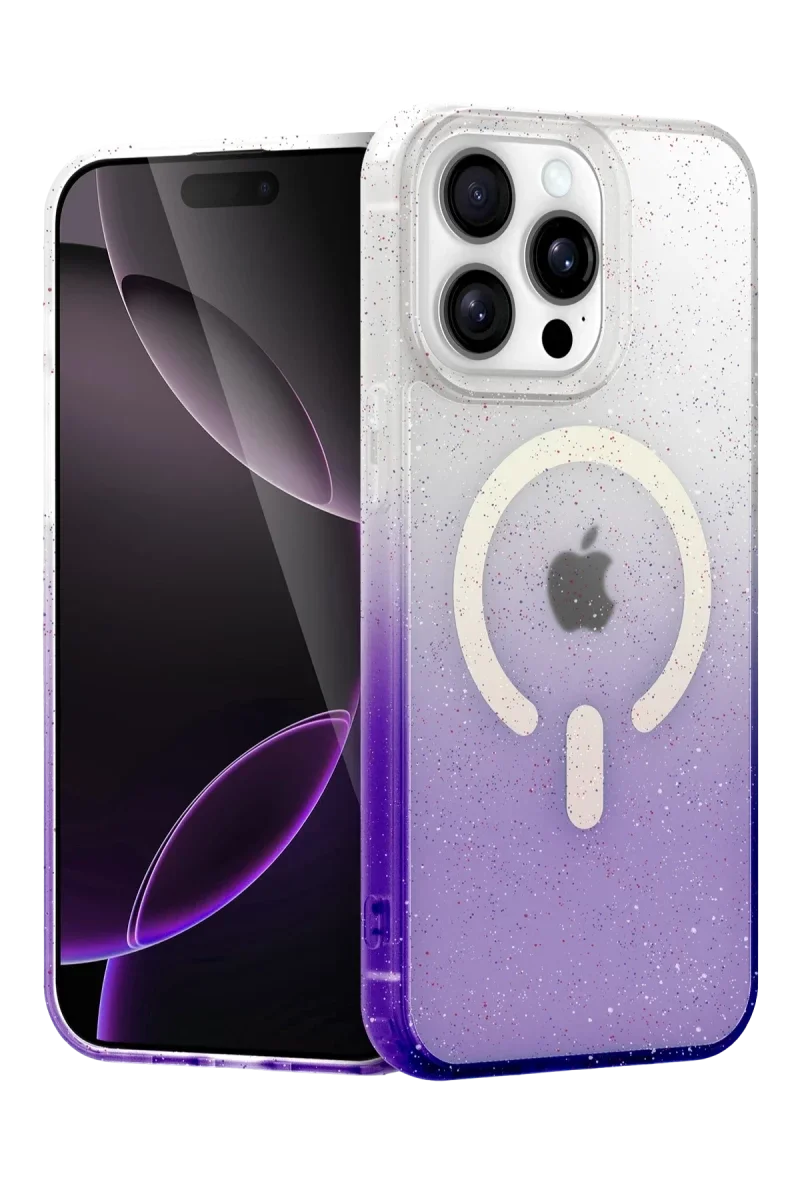 Apple iPhone 15 Pro Max Pummel Shiny Magsafe Kapak - Mor