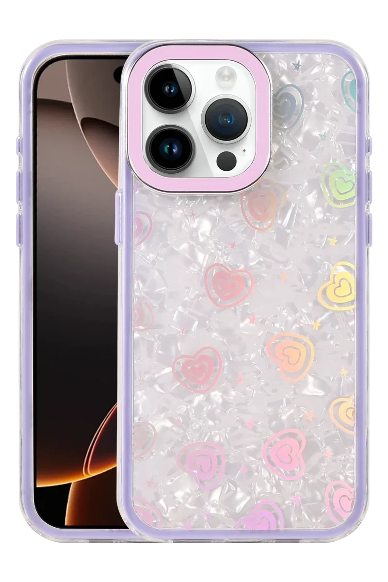 Apple iPhone 15 Pro Lumi Desenli Kapak - Mor Apple iPhone 15 Pro Lumi Desenli Kapak - Mor