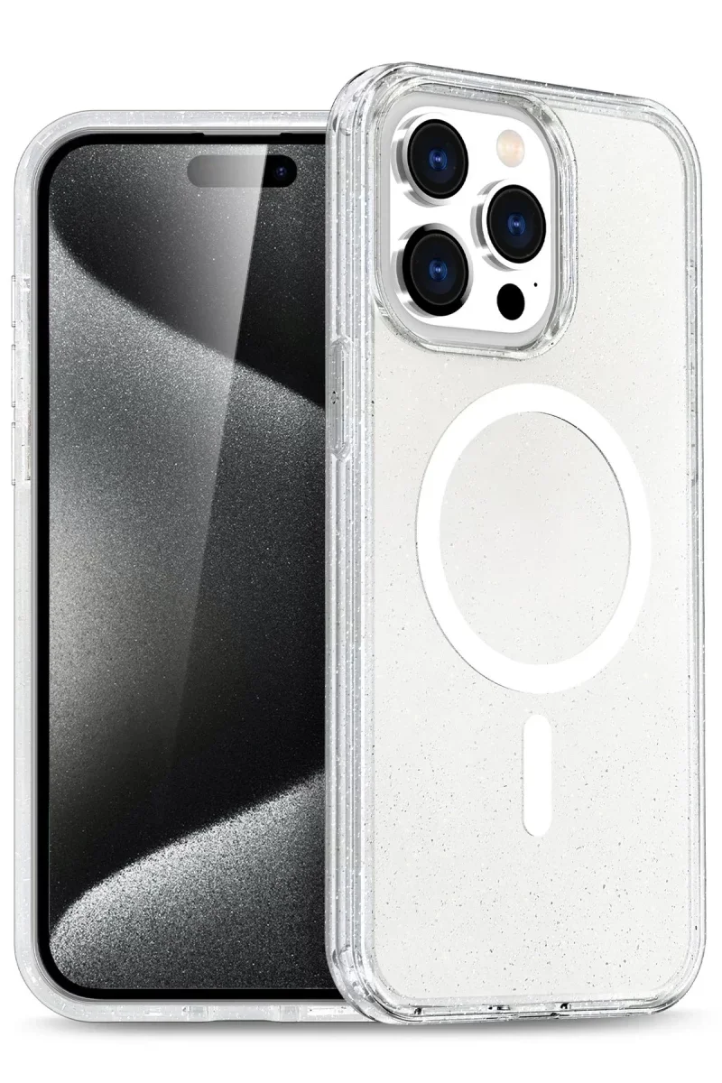 Apple iPhone 15 Pro Kılıf Star Magsafe Kapak - Şeffaf Apple iPhone 15 Pro Kılıf Star Magsafe Kapak - Şeffaf