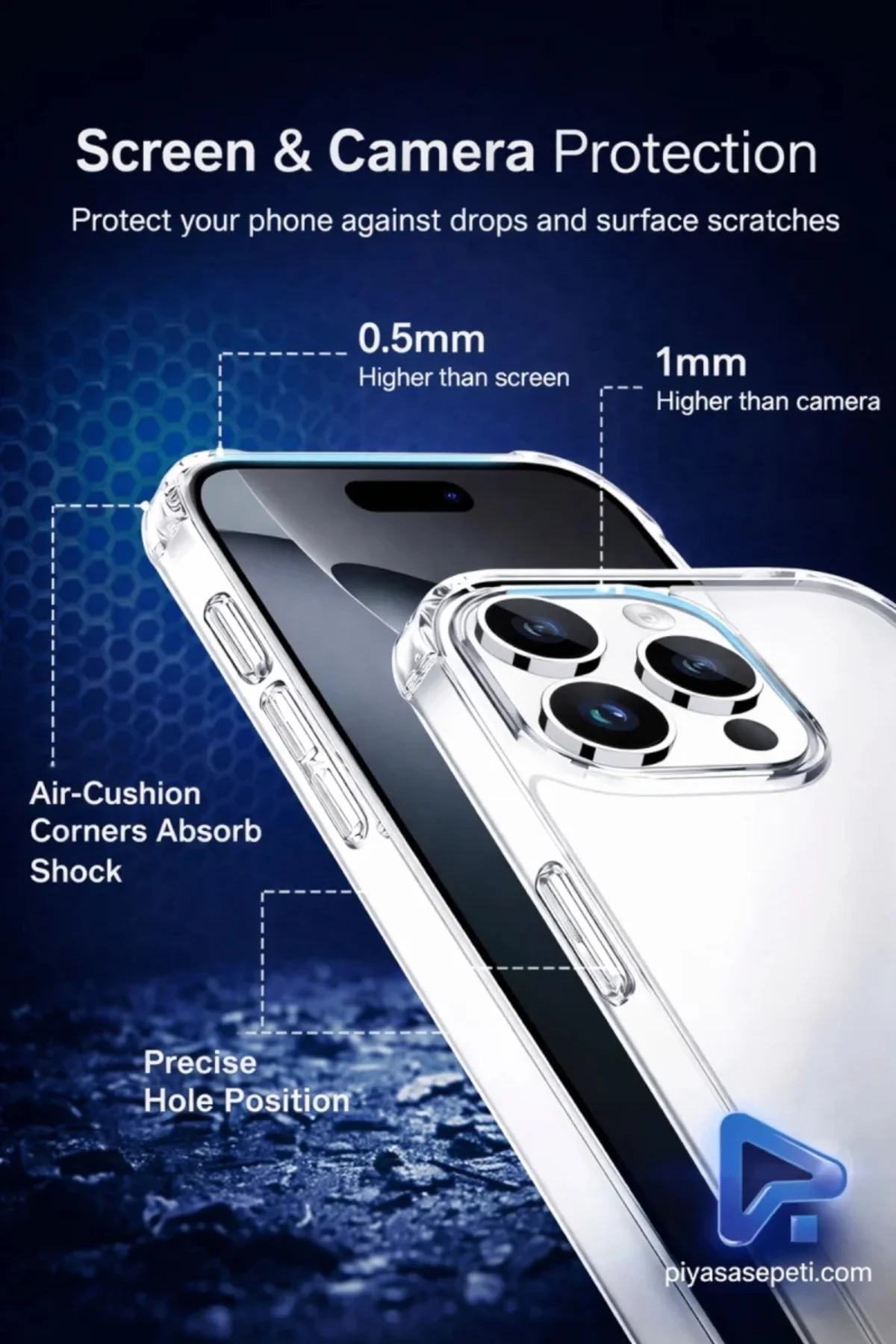 Apple iPhone 15 Pro Max Şeffaf Tank Silikon Kapak Apple iPhone 15 Pro Max Şeffaf Tank Silikon Kapak