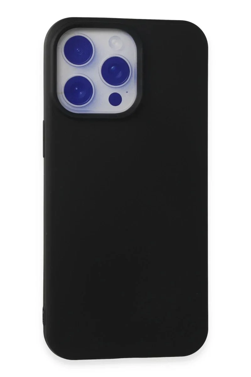Apple iPhone 15 Pro Max Kılıf Nano içi Kadife Silikon - Siyah