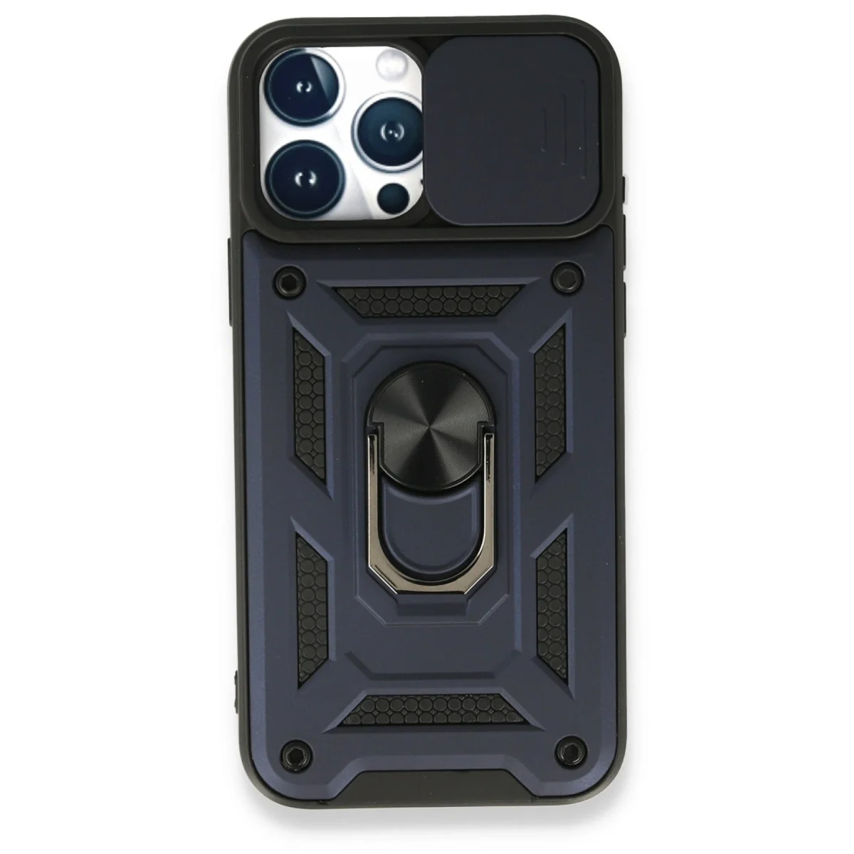 Apple İphone 15 Pro Max Kılıf Pars Lens Yüzüklü Silikon - Lacivert Apple İphone 15 Pro Max Kılıf Pars Lens Yüzüklü Silikon - Lacivert