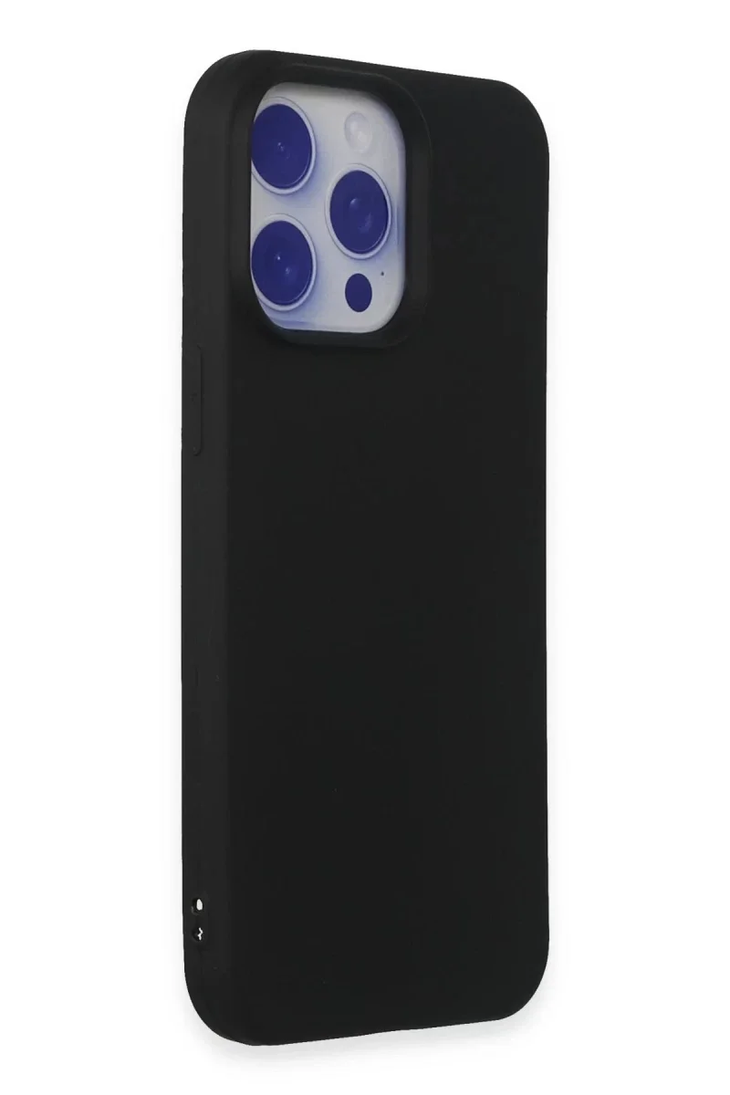 Apple iPhone 15 Pro Max Kılıf Nano içi Kadife Silikon - Siyah