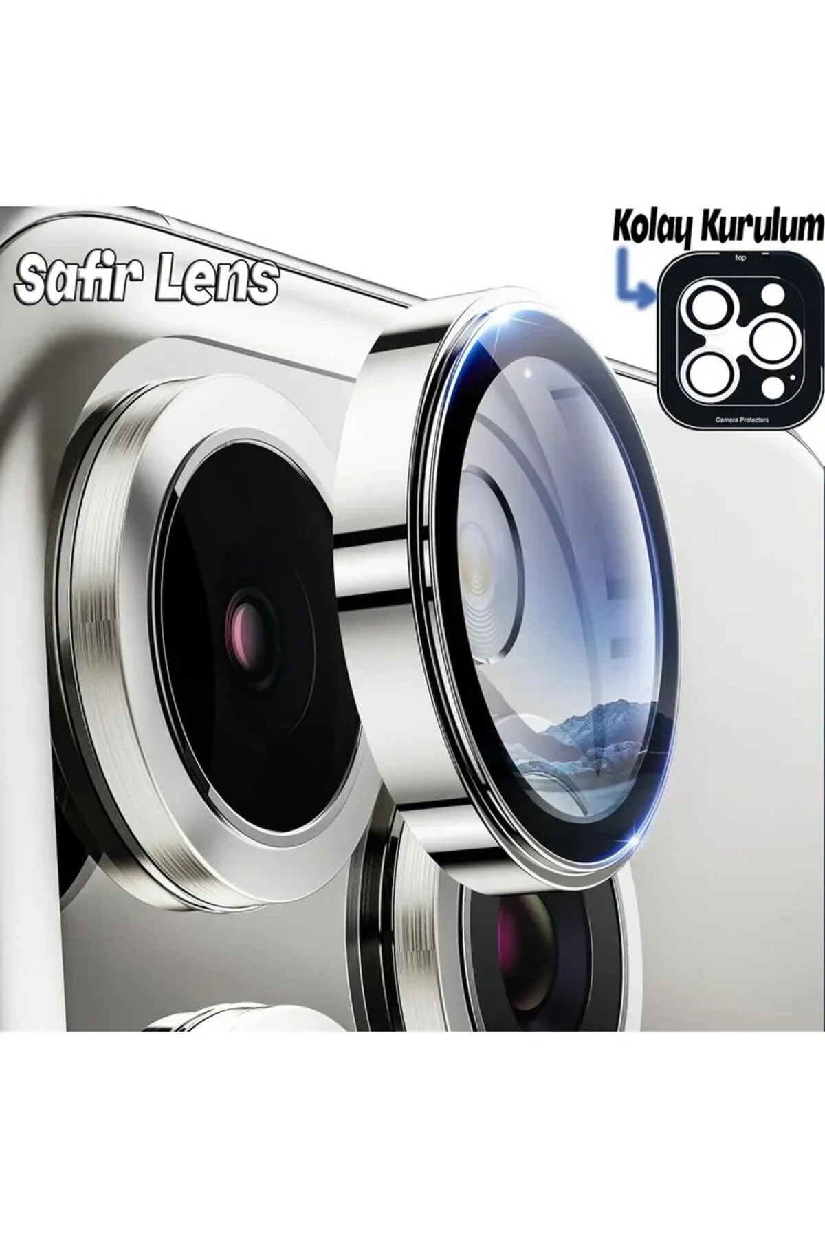 Apple iPhone 15 Pro Max Gerçek Cam Safir Lens Koruma Gümüş Fiyatı, Yorumları ve Özellikleri