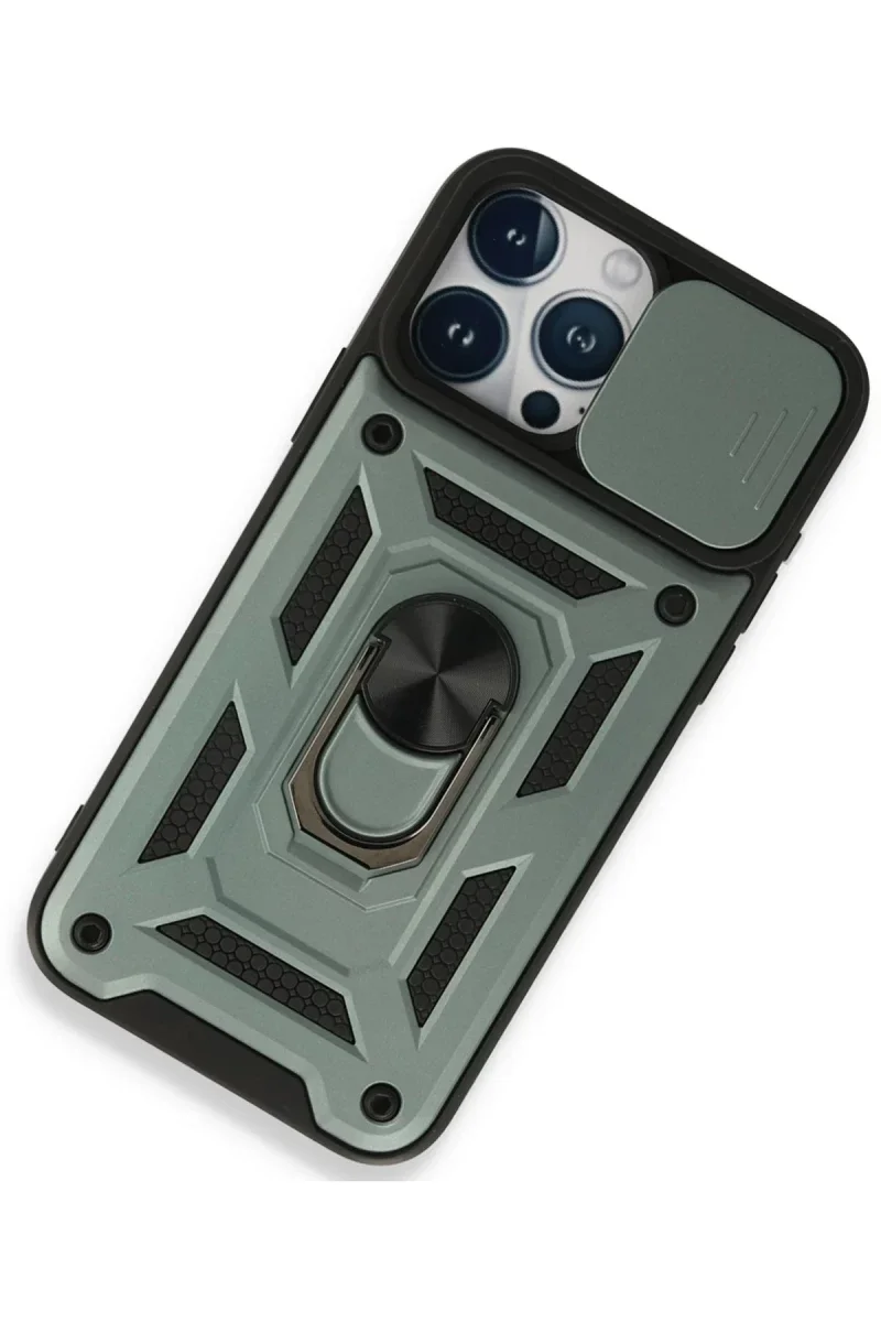 Apple iPhone 15 Pro Max Kılıf Pars Lens Yüzüklü Silikon - Yeşil Apple iPhone 15 Pro Max Kılıf Pars Lens Yüzüklü Silikon - Yeşil