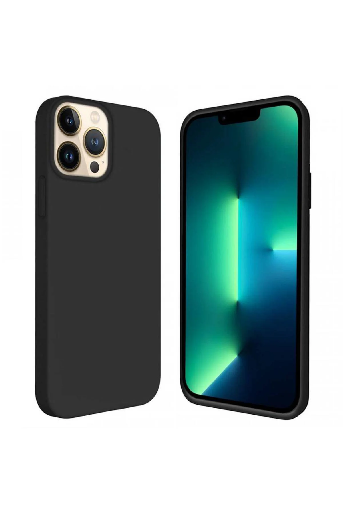 Apple iPhone 15 Pro 6.1'' İçi Kadife Silikon Kılıf Siyah