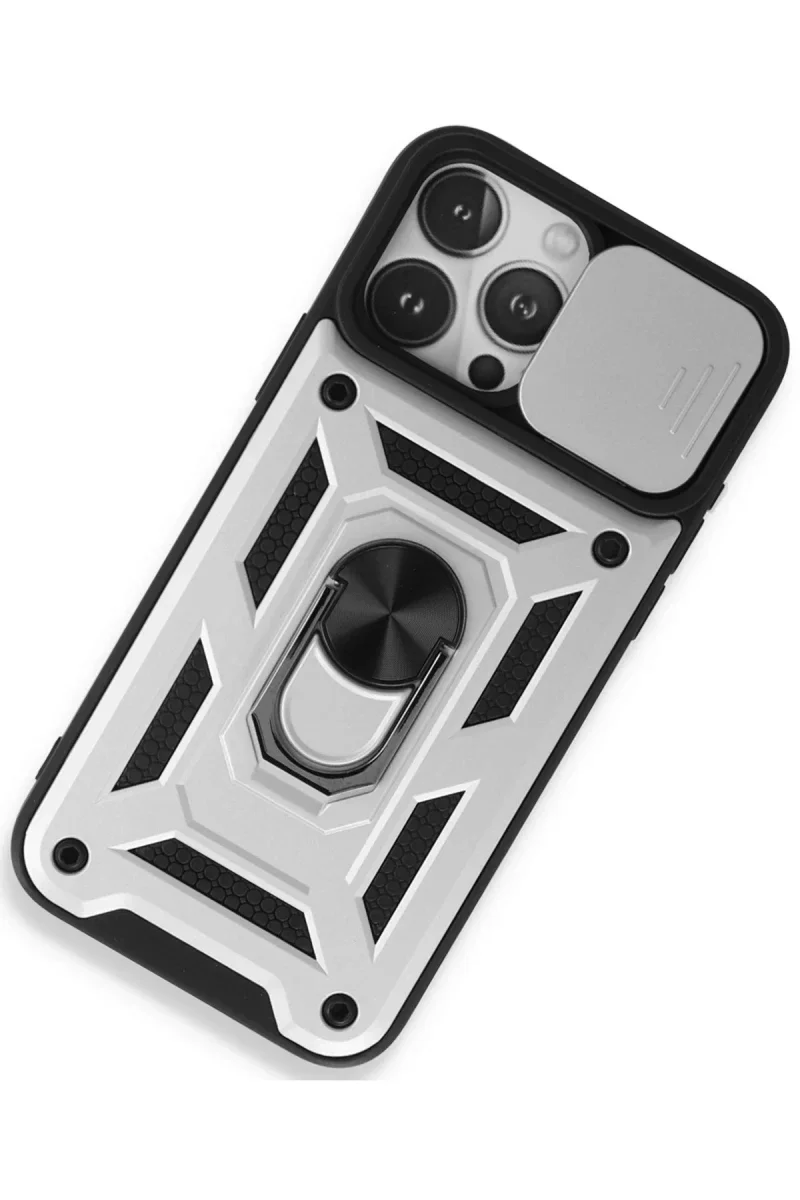 Apple iPhone 15 Pro Kılıf Pars Lens Yüzüklü Silikon - Gümüş Apple iPhone 15 Pro Kılıf Pars Lens Yüzüklü Silikon - Gümüş