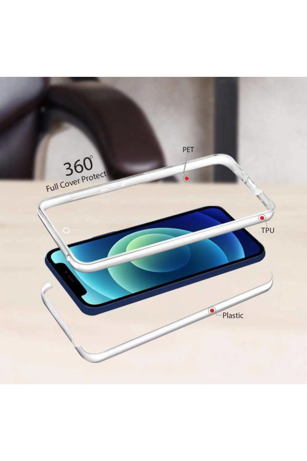 Apple iPhone 15 Pro Max 6.7'' Çift Taraflı Silikon Kılıf Şeffaf
