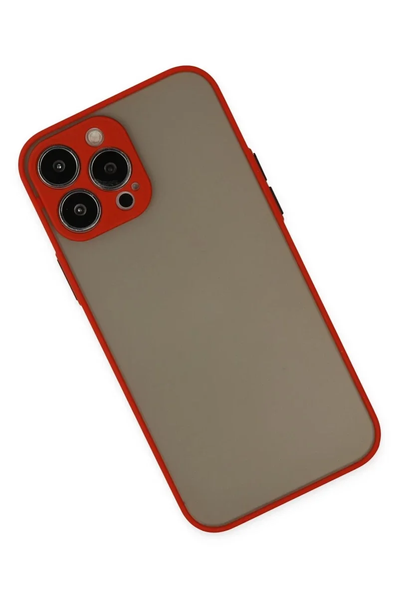 Apple iPhone 15 Pro Max Kılıf Montreal Silikon Kapak - Kırmızı