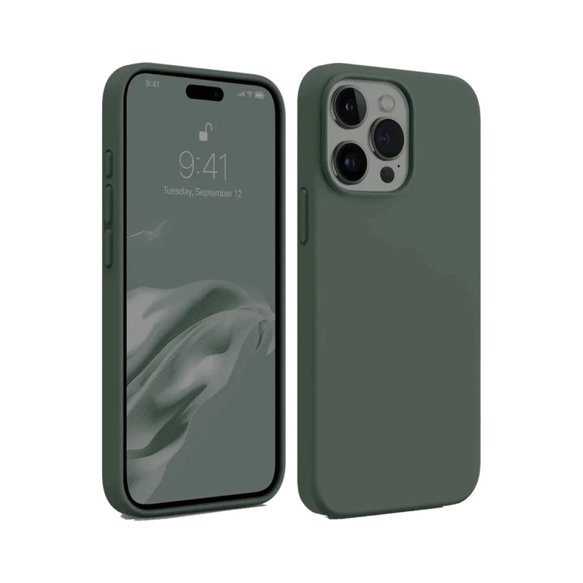 Apple iPhone 15 Pro Max Kılıf First Silikon - Koyu Yeşil Apple iPhone 15 Pro Max Kılıf First Silikon - Koyu Yeşil