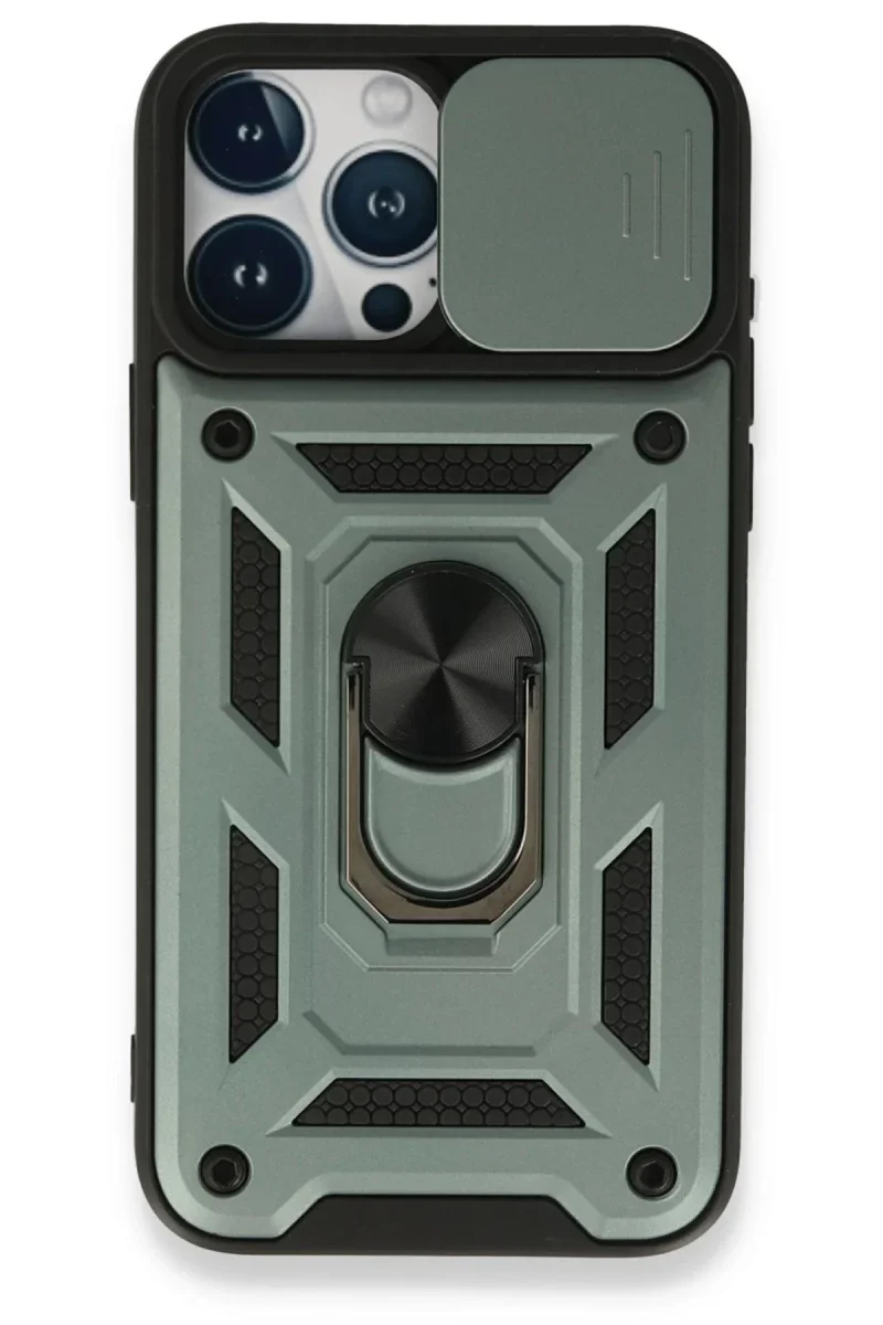 Apple iPhone 15 Pro Max Kılıf Pars Lens Yüzüklü Silikon - Yeşil Apple iPhone 15 Pro Max Kılıf Pars Lens Yüzüklü Silikon - Yeşil