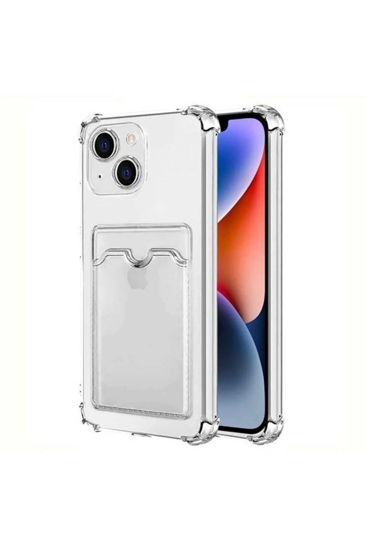 Apple iPhone 15 Transparent Kartlıklı Antişok Kılıf Şeffaf