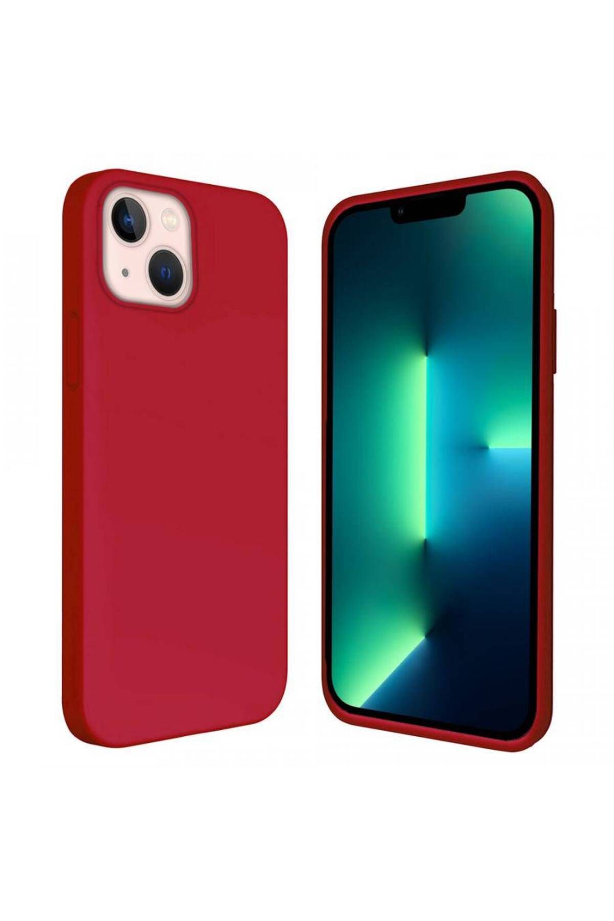 Piyasasepeti Apple İphone 15 6.1'' İçi Kadife Silikon Kilif Kirmizi