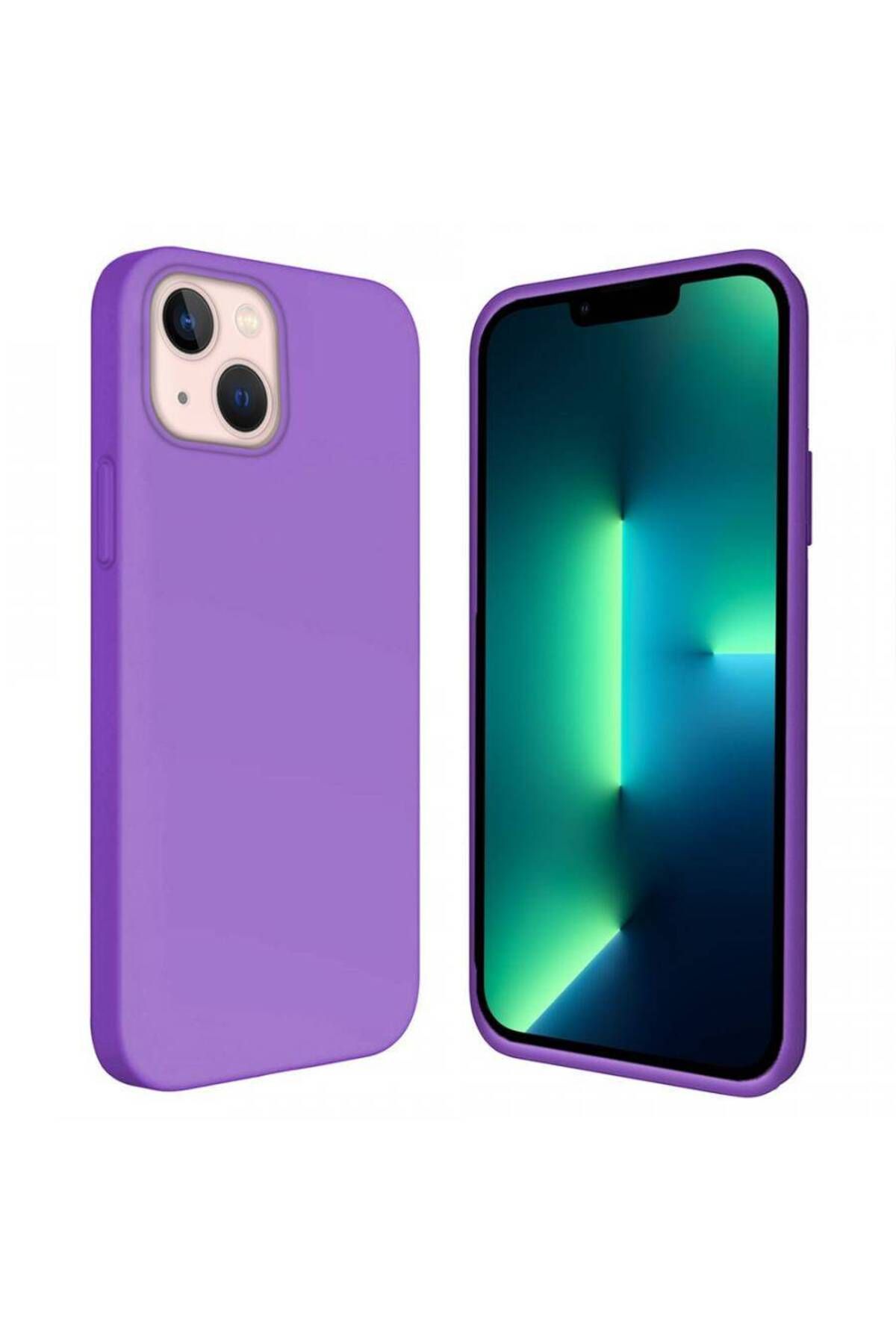 Piyasasepeti Apple İphone 15 Plus 6'' İçi Kadife Silikon Kilif Lila