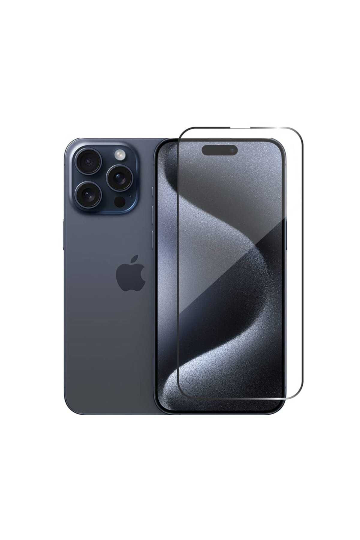 Apple Iphone 15 Pro Max Uyumlu Tam Kapatan 5D Cam Ekran Koruyucu 