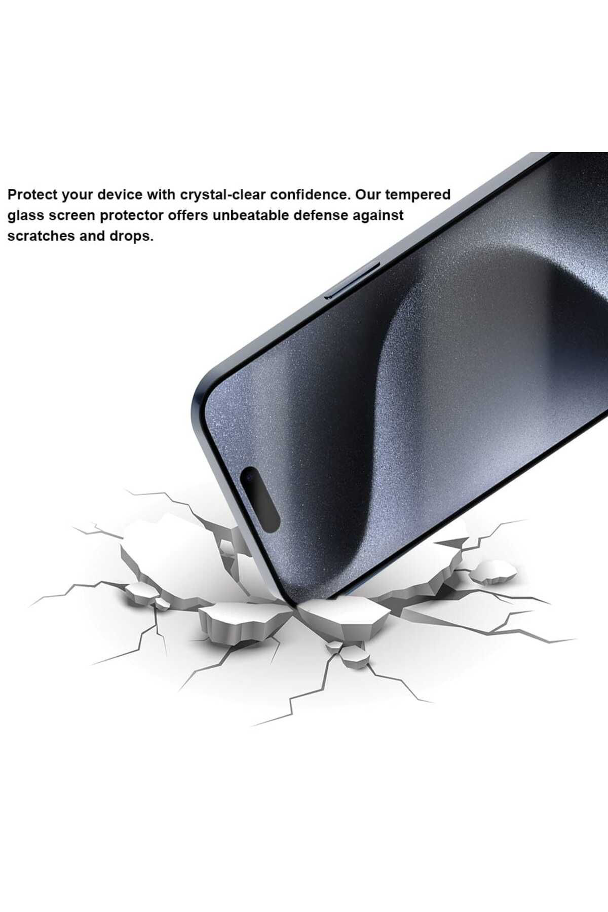 Apple Iphone 15 Pro Max Uyumlu Tam Kapatan 5D Cam Ekran Koruyucu 