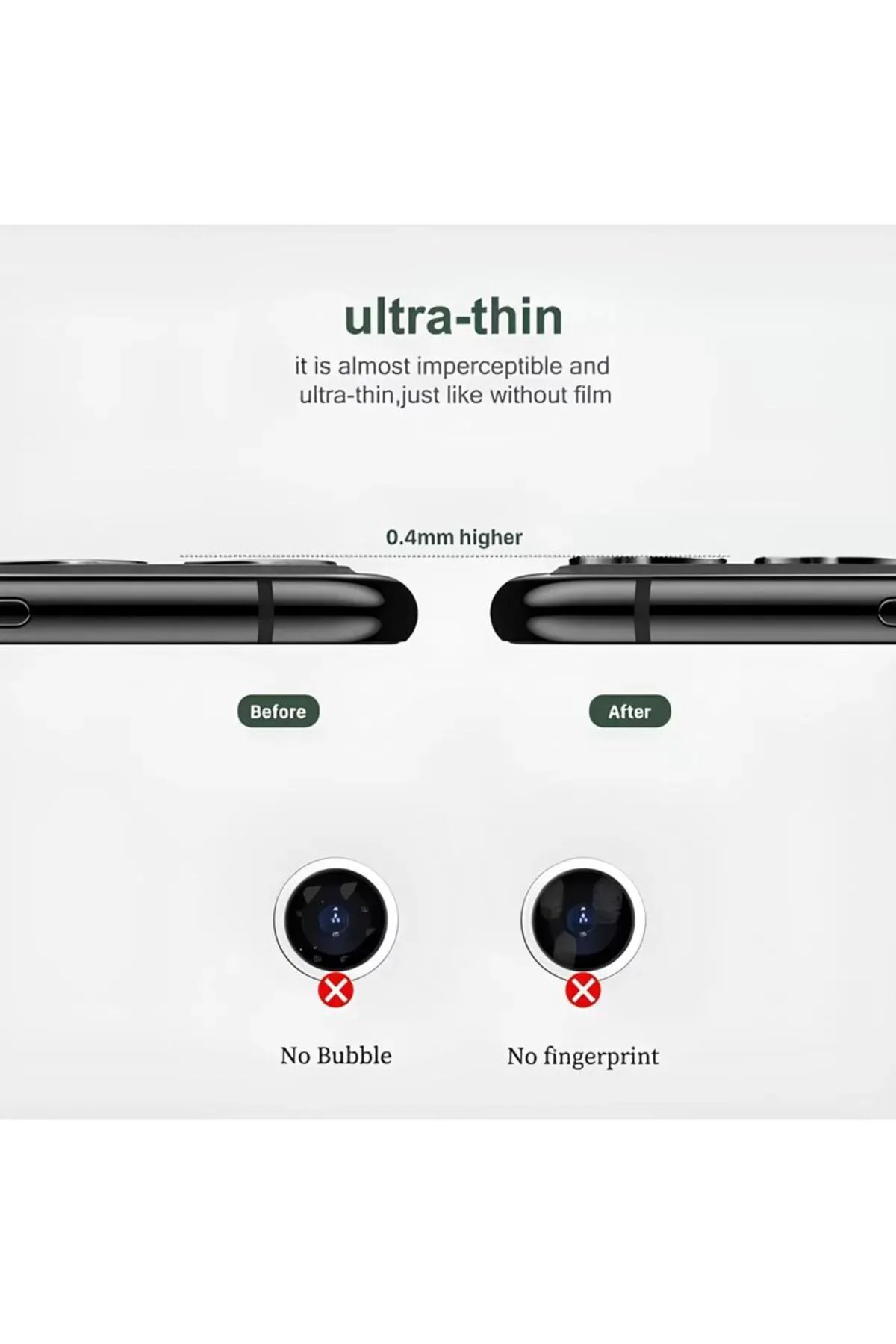 Apple iPhone 16 Gerçek Cam Safir Lens Koruma Siyah