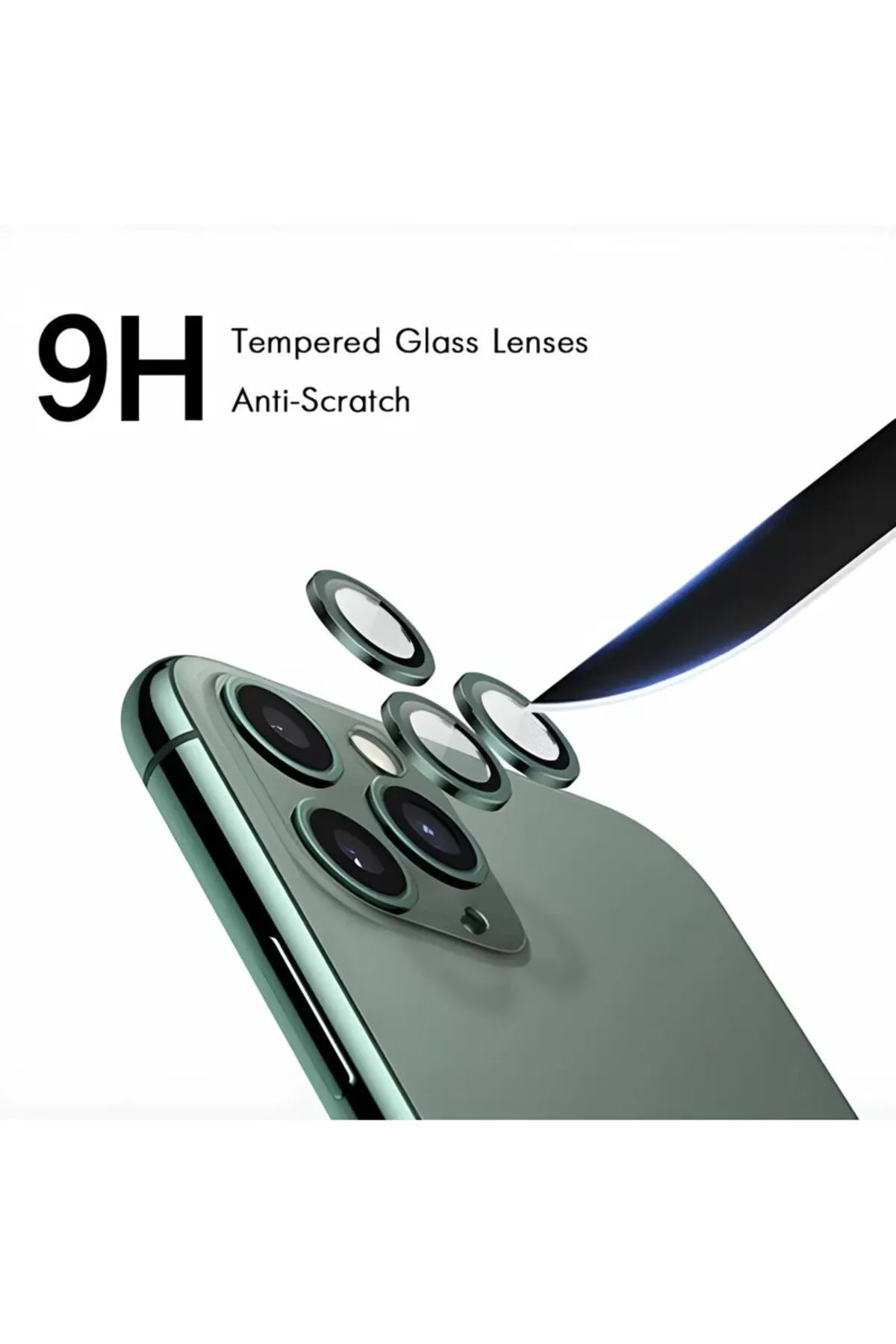Apple iPhone 16 Gerçek Cam Safir Lens Koruma Siyah