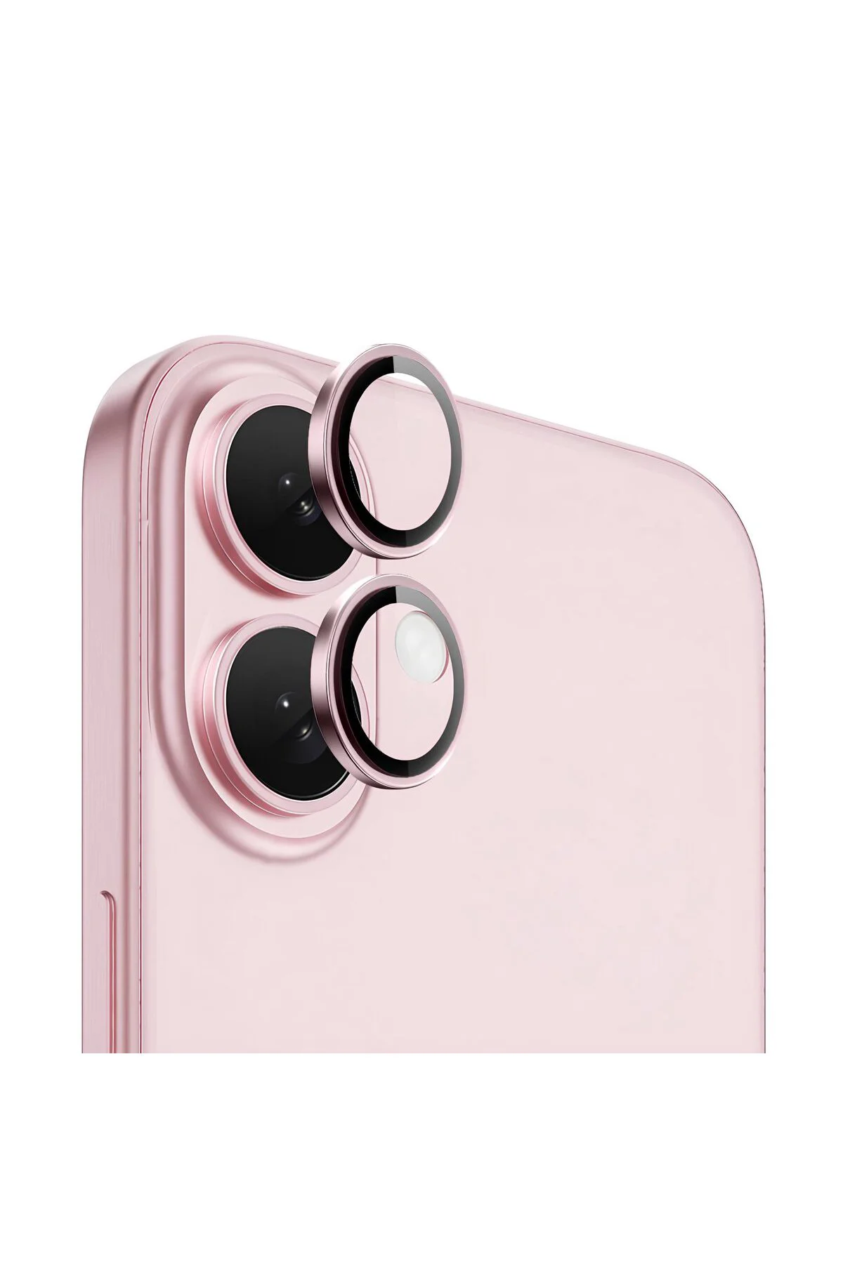 Apple iPhone 16 Gerçek Cam Safir Lens Koruma Pembe