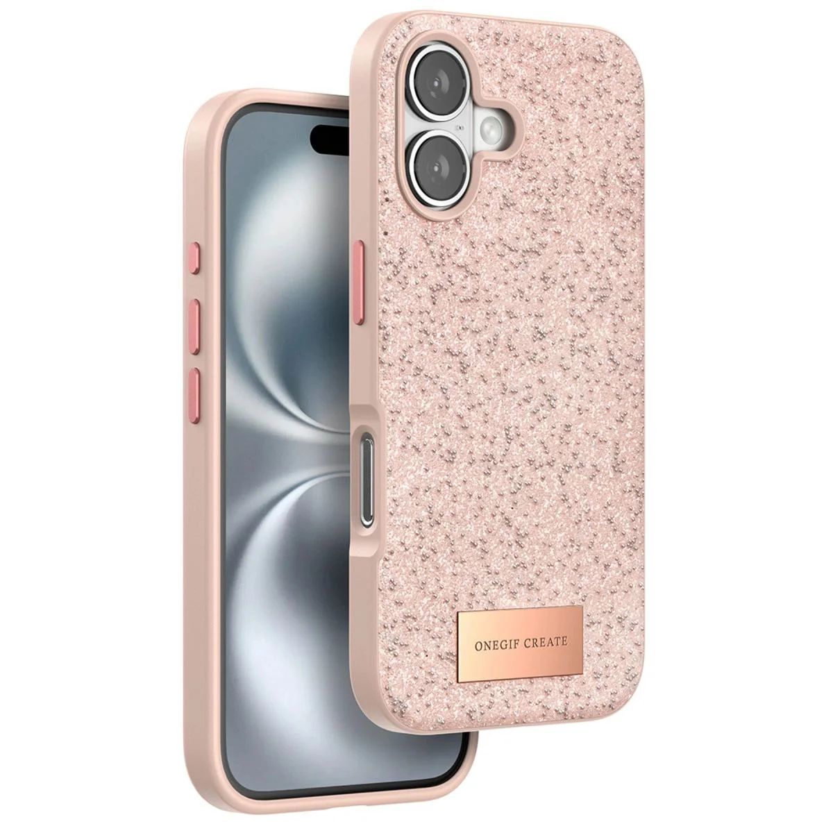 Apple iPhone 16 ile Uyumlu Bright Simli Kapak - Pembe Fiyatı, Yorumları ve Özellikleri