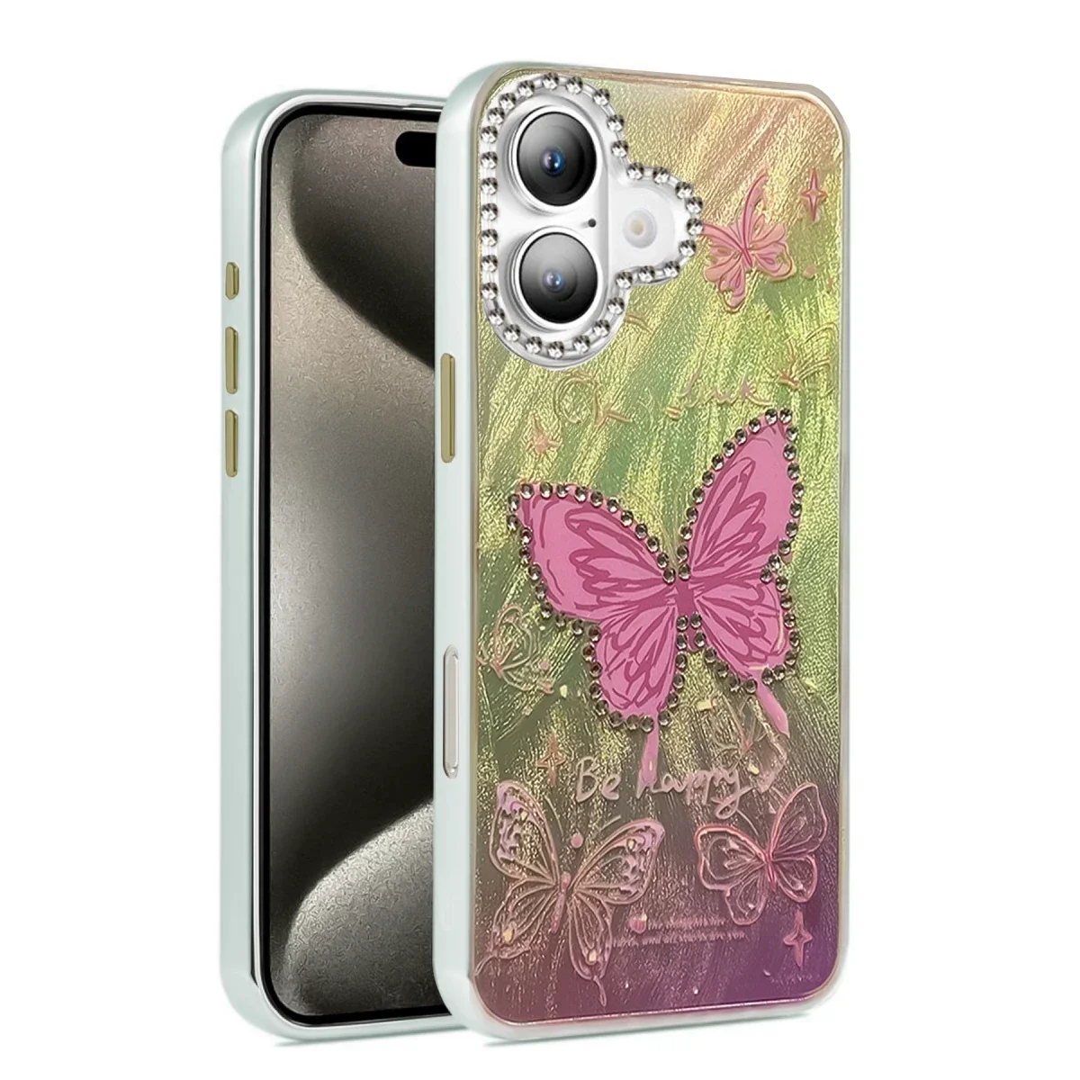 Apple iPhone 16 Kılıf Blade Aynalı Desenli Kapak - Desen 5 Apple iPhone 16 Kılıf Blade Aynalı Desenli Kapak - Desen 5