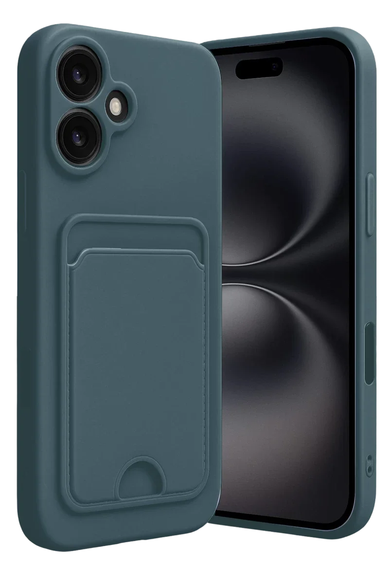 Apple iPhone 16 Kılıf Kelvin Kartvizitli Silikon - Koyu Yeşil Apple iPhone 16 Kılıf Kelvin Kartvizitli Silikon - Koyu Yeşil