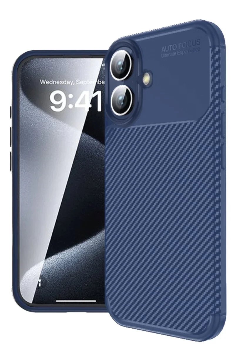 Apple iPhone 16 Kılıf Auto Focus Karbon Kapak - Lacivert Fiyatı, Yorumları ve Özellikleri