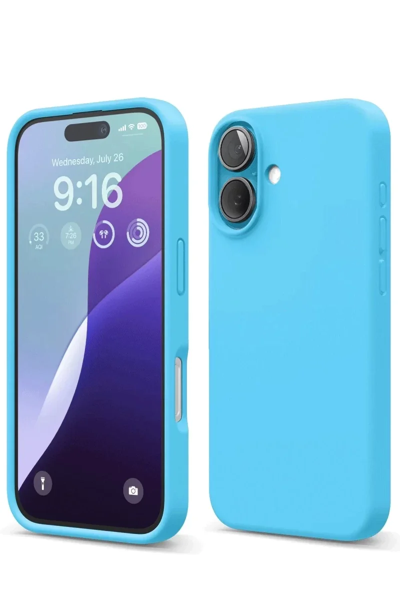 Apple iPhone 16 Kılıf Nano içi Kadife Silikon - Mavi Apple iPhone 16 Kılıf Nano içi Kadife Silikon - Mavi