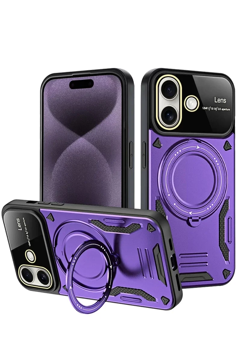 Apple iPhone 16 Kılıf Joy Lens Standlı Kapak - Mor Fiyatı, Yorumları ve Özellikleri