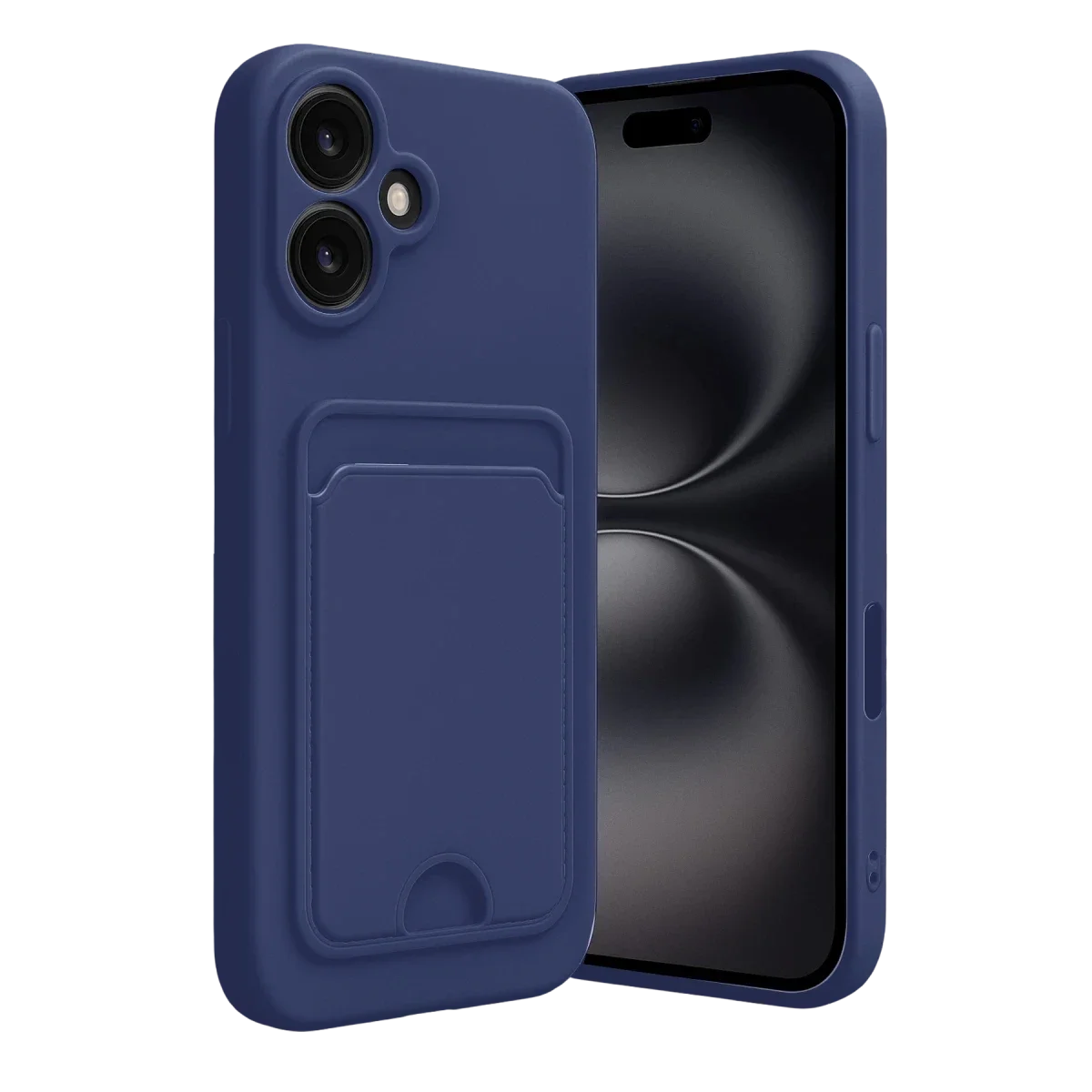 Apple iPhone 16 Kılıf Kelvin Kartvizitli Silikon - Lacivert