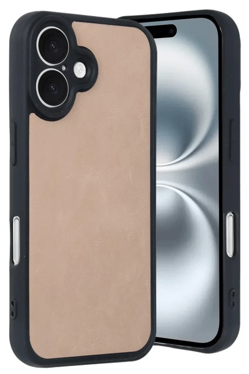 Apple iPhone 16 Kılıf Aras Deri Kapak - Pudra Apple iPhone 16 Kılıf Aras Deri Kapak - Pudra