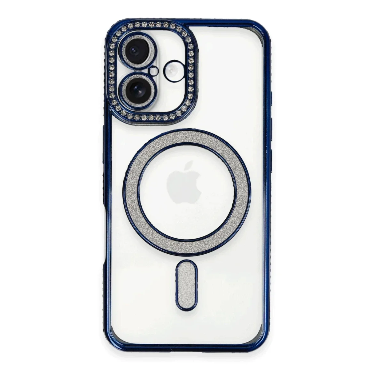 Apple iPhone 16 Kılıf Joke Simli Magneticsafe Kılıf - Lacivert Apple iPhone 16 Kılıf Joke Simli Magneticsafe Kılıf - Lacivert