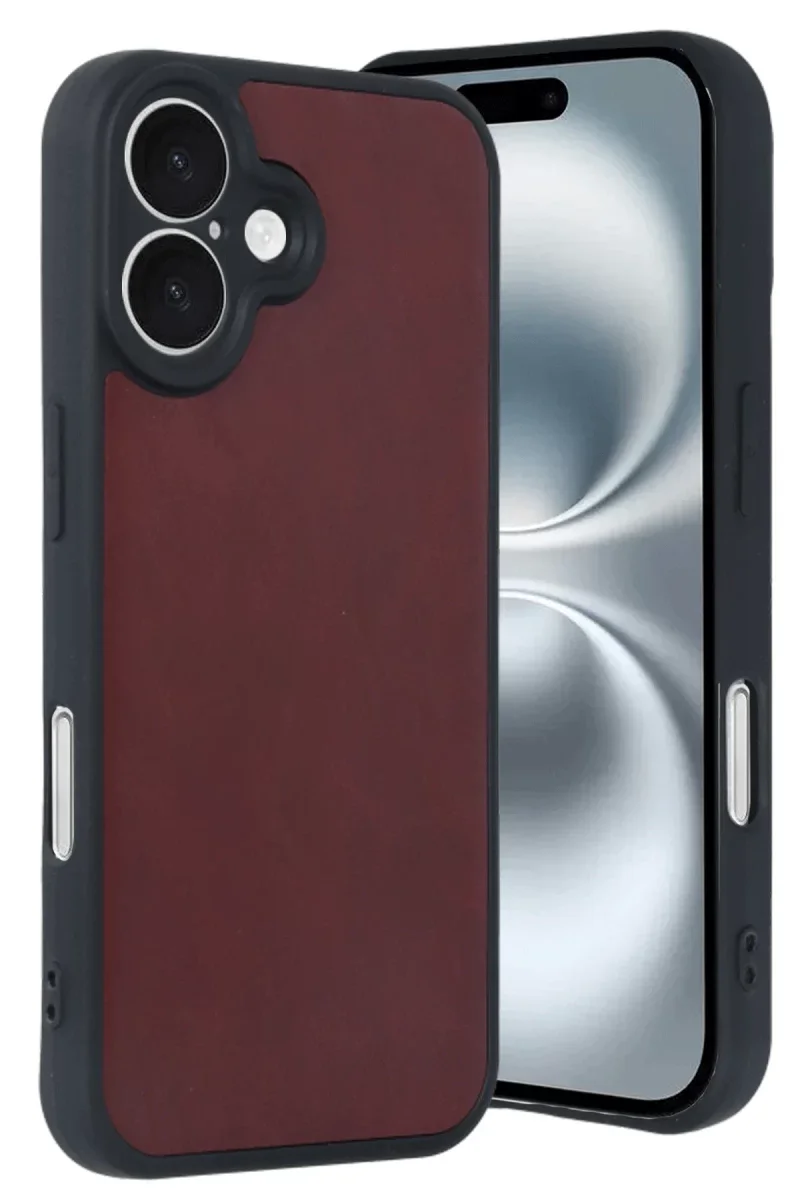 Apple iPhone 16 Kılıf Aras Deri Kapak - Bordo Apple iPhone 16 Kılıf Aras Deri Kapak - Bordo