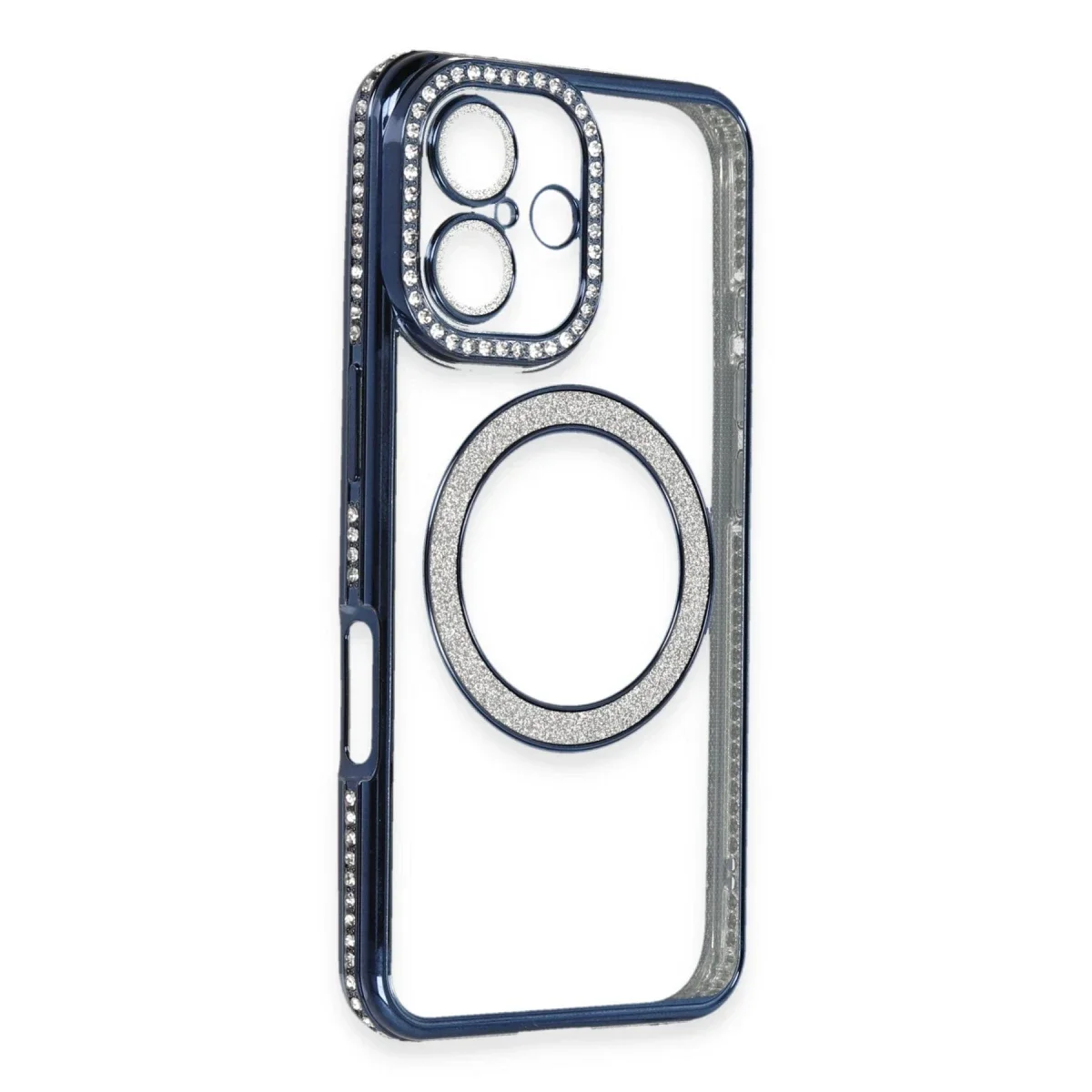 Apple iPhone 16 Kılıf Joke Simli Magneticsafe Kılıf - Lacivert Apple iPhone 16 Kılıf Joke Simli Magneticsafe Kılıf - Lacivert