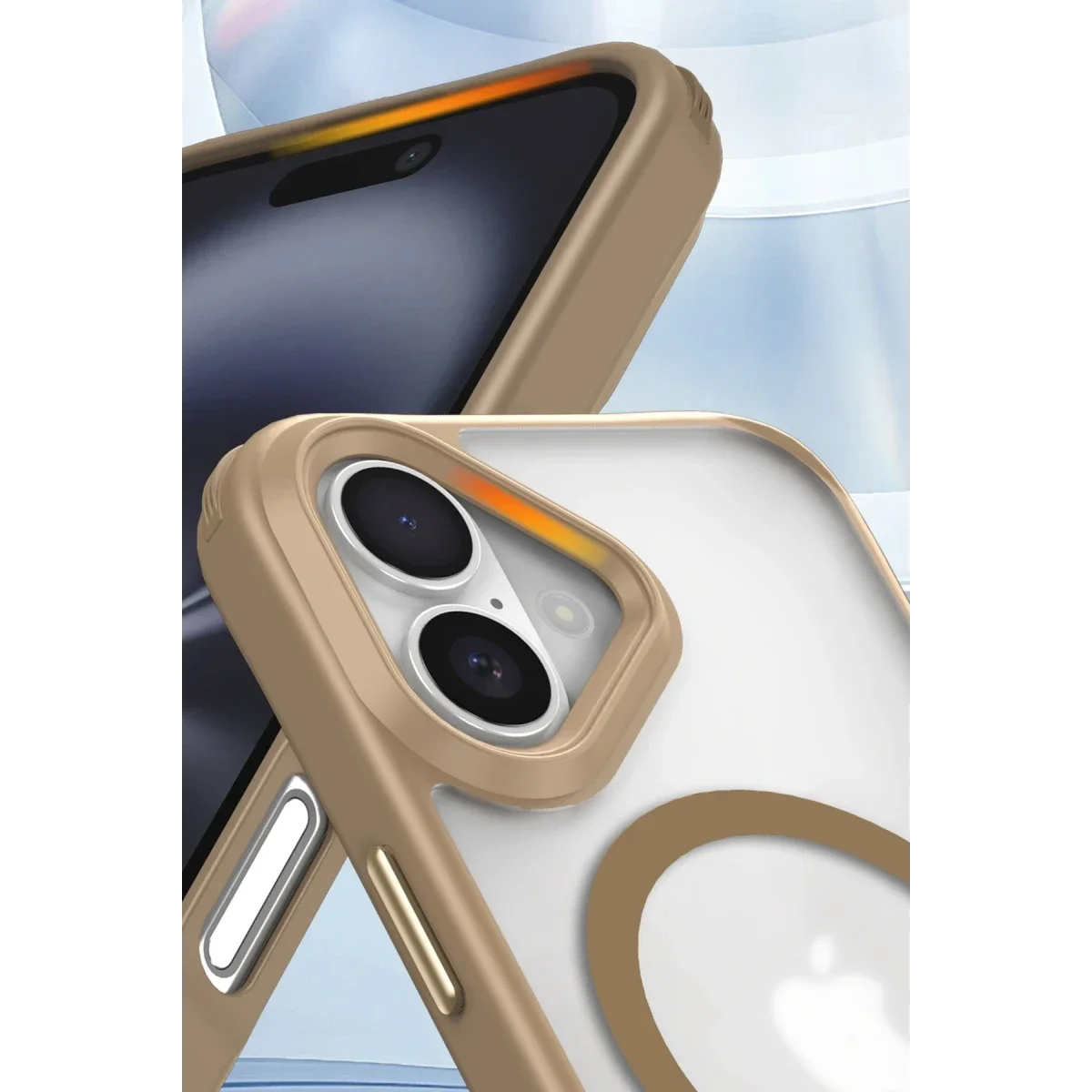 Apple iPhone 16 Kılıf Enka Magsafe Silikon Kılıf - Desert - Görsel 2
