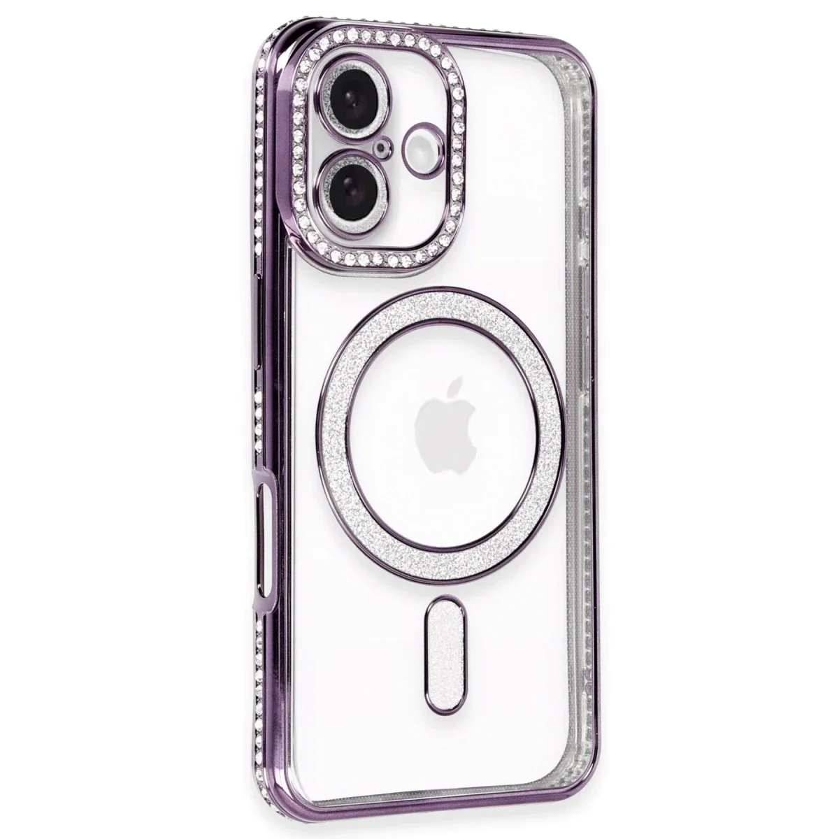 Apple iPhone 16 Kılıf Joke Simli Magneticsafe Kılıf - Derin Mor Apple iPhone 16 Kılıf Joke Simli Magneticsafe Kılıf - Derin Mor