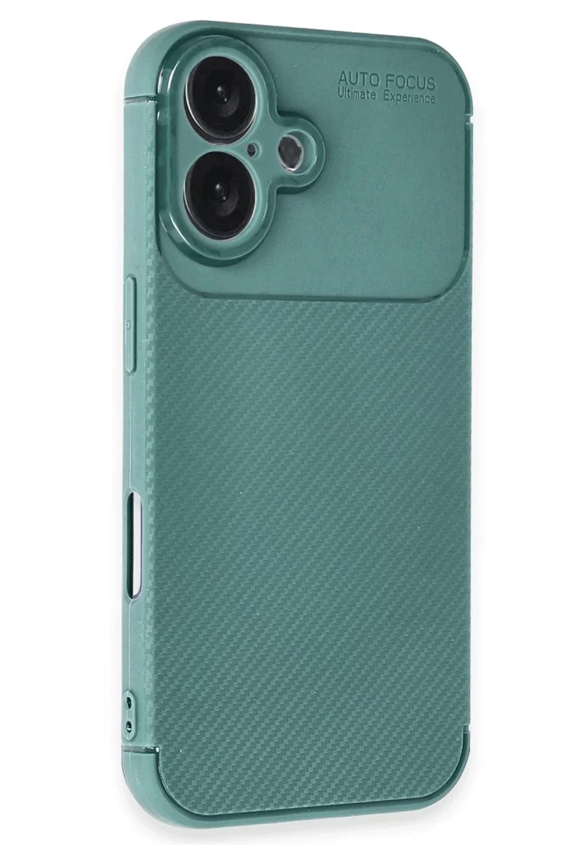 Apple iPhone 16 Kılıf Auto Focus Karbon Kapak - Koyu Yeşil Fiyatı, Yorumları ve Özellikleri