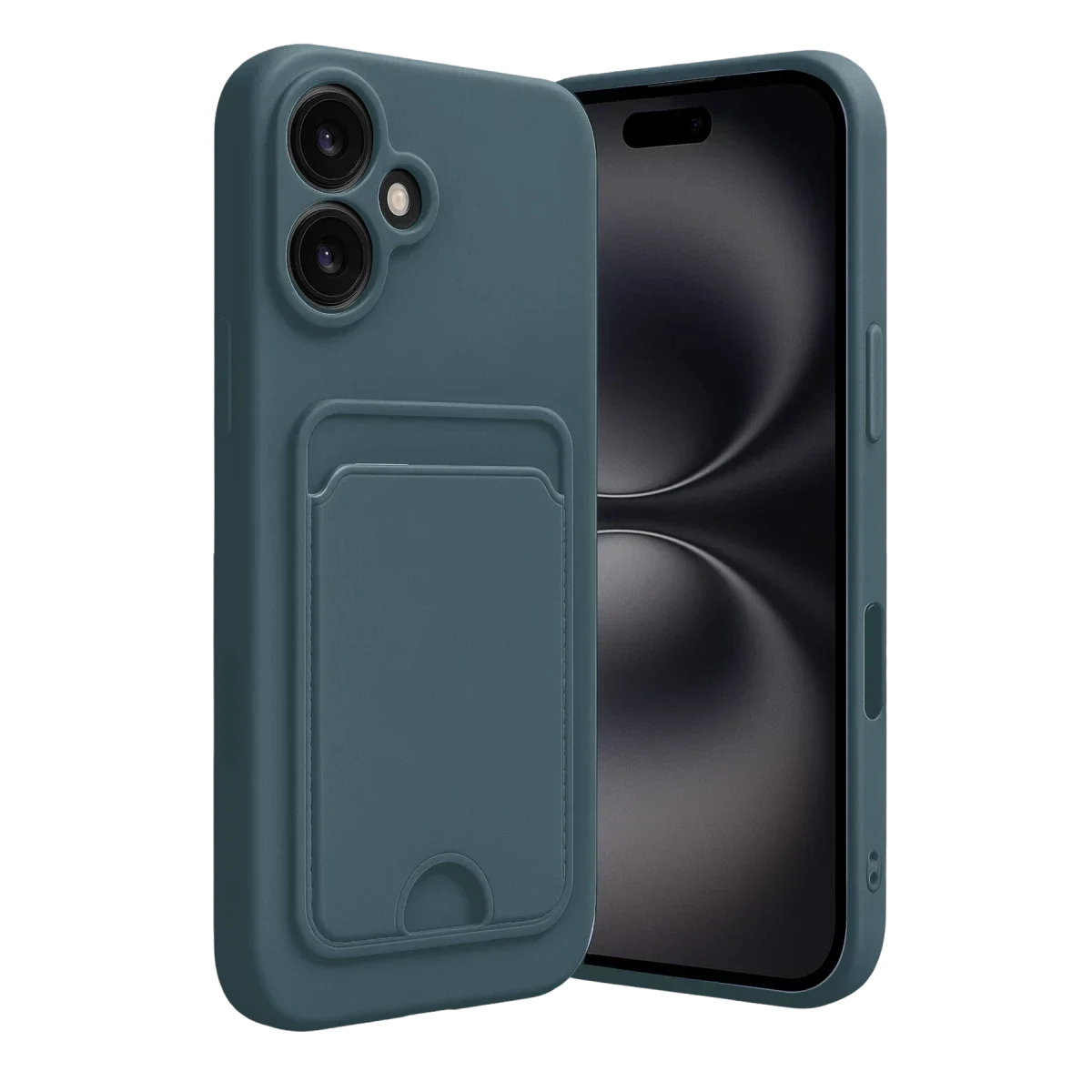 Apple iPhone 16 Kılıf Kelvin Kartvizitli Silikon - Koyu Yeşil Apple iPhone 16 Kılıf Kelvin Kartvizitli Silikon - Koyu Yeşil