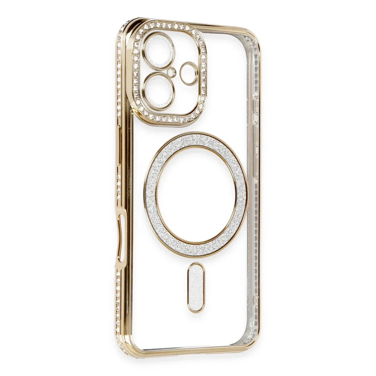 Apple iPhone 16 Kılıf Joke Simli Magneticsafe Kılıf - Gold Apple iPhone 16 Kılıf Joke Simli Magneticsafe Kılıf - Gold