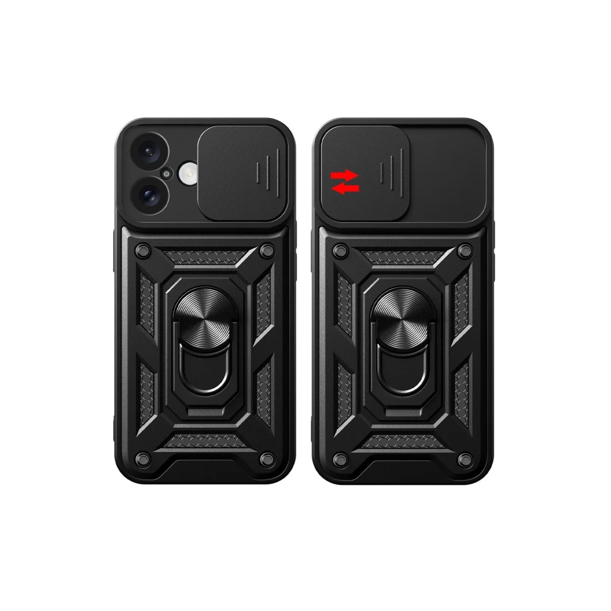 Apple İphone 16 Kılıf Pars Lens Yüzüklü Silikon - Gümüş