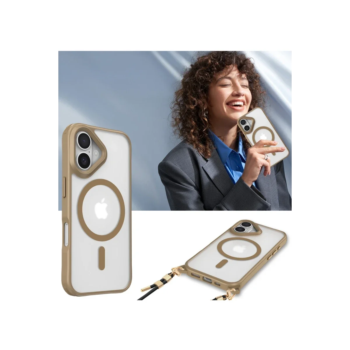 Apple iPhone 16 Kılıf Enka Magsafe Silikon Kılıf - Desert - Görsel 3