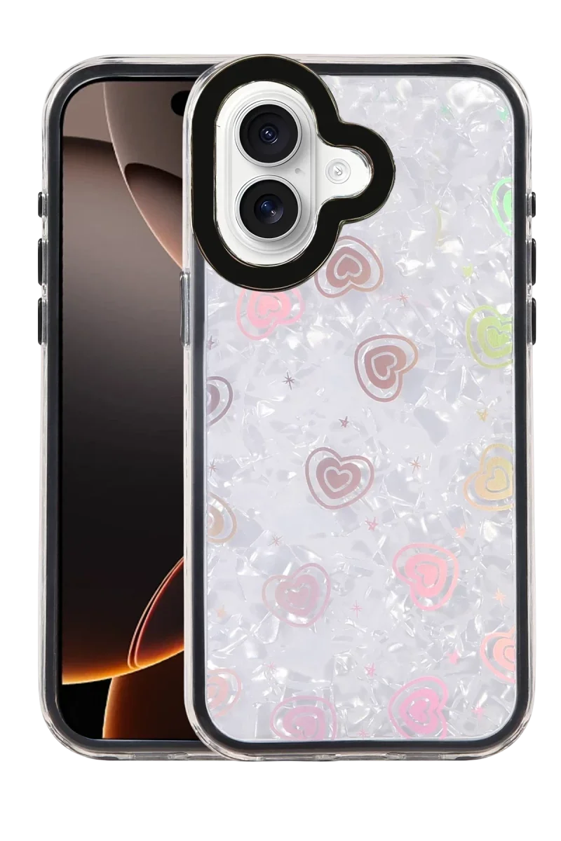 Apple iPhone 16 Lumi Desenli Kapak - Siyah Apple iPhone 16 Lumi Desenli Kapak - Siyah