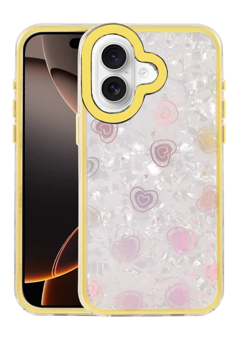 Apple iPhone 16 Lumi Desenli Kapak - Sarı Apple iPhone 16 Lumi Desenli Kapak - Sarı