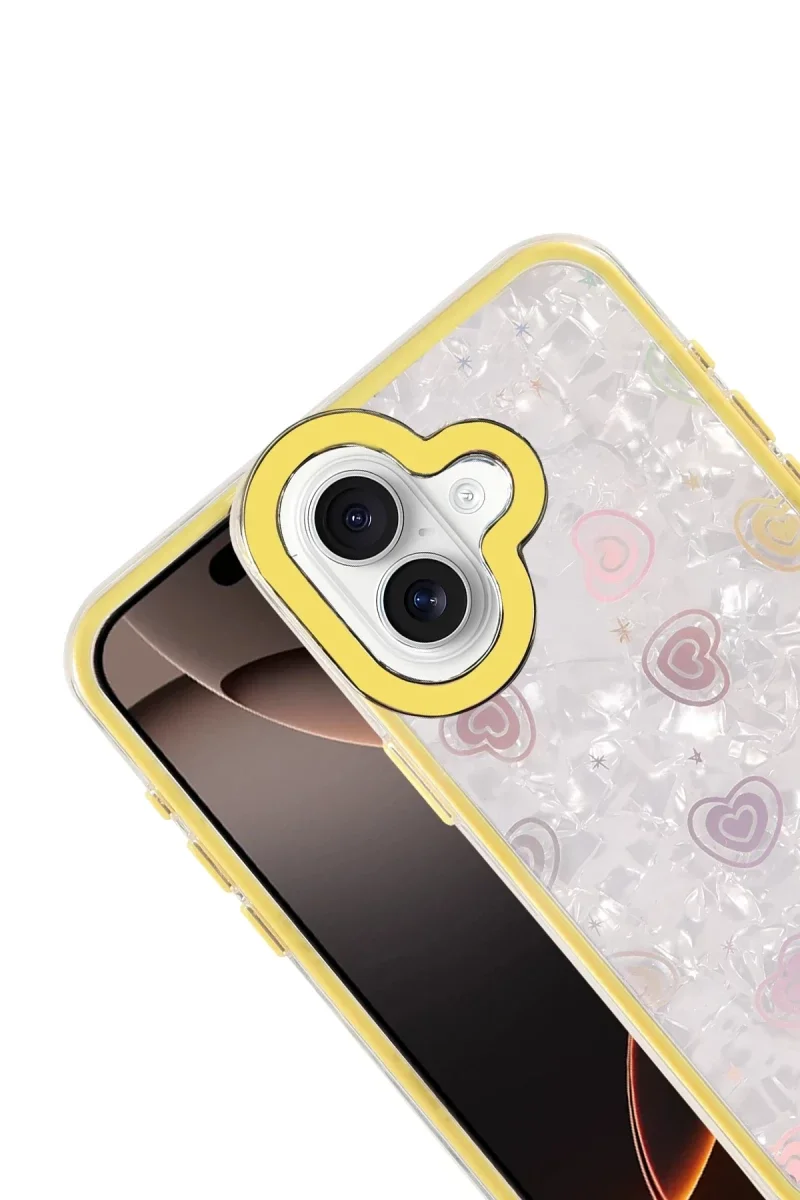 Apple iPhone 16 Lumi Desenli Kapak - Sarı Apple iPhone 16 Lumi Desenli Kapak - Sarı
