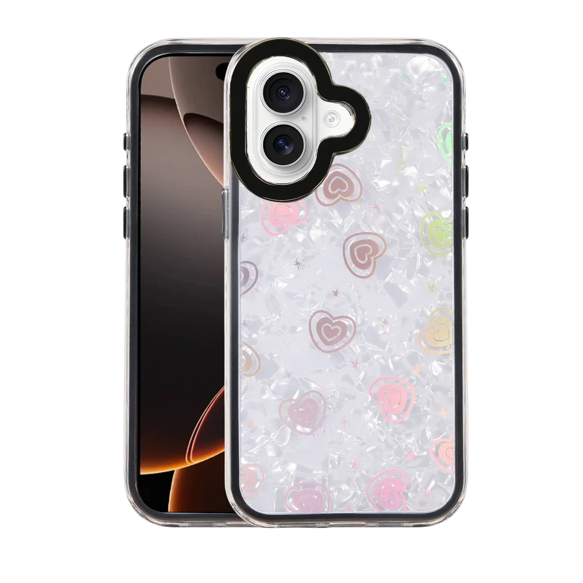 Apple iPhone 16 Lumi Desenli Kapak - Siyah Apple iPhone 16 Lumi Desenli Kapak - Siyah