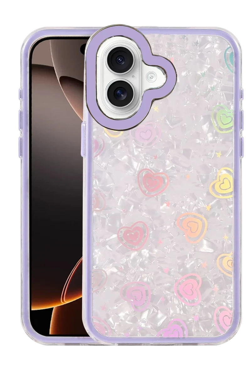 Apple iPhone 16 Lumi Desenli Kapak - Mor Apple iPhone 16 Lumi Desenli Kapak - Mor