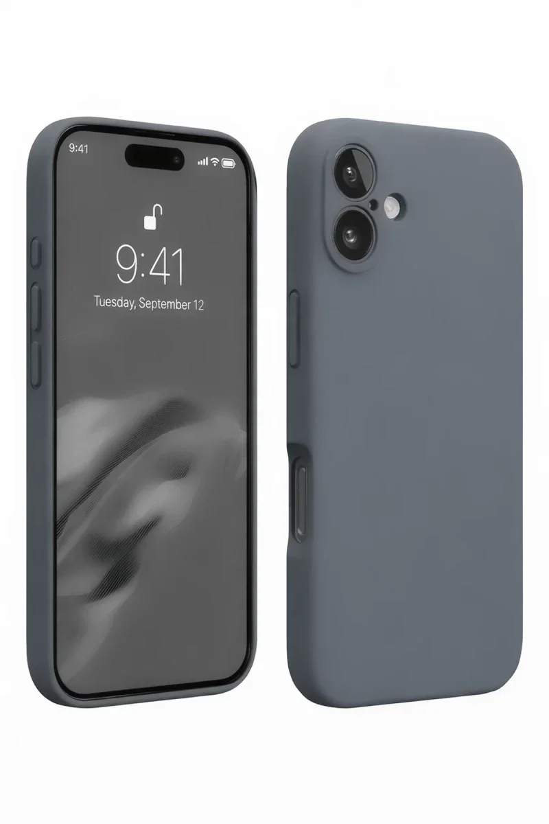 Apple iPhone 16 Plus Kılıf Nano içi Kadife Silikon - Gri